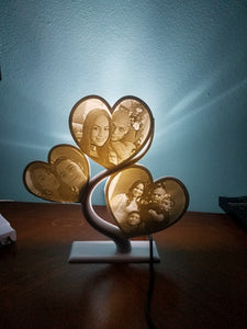 Heart shaped lamp with custom pictures